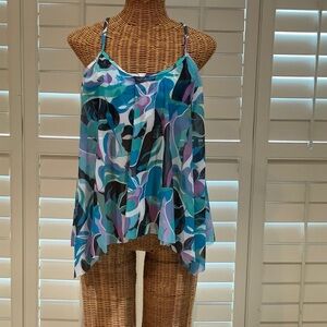 Blue and Purple Women's Swim Top